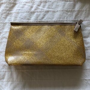 Burberry Gold Cosmetic Zippered Pouch